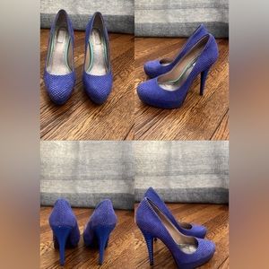 Rachel Roy Blue-Violet Suede Platform Stiletto Heels - Sz 7 - Like New!